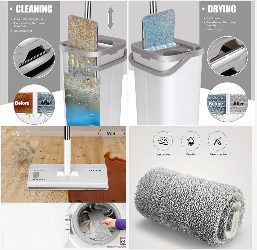 Flat Mop with Self-Wringing